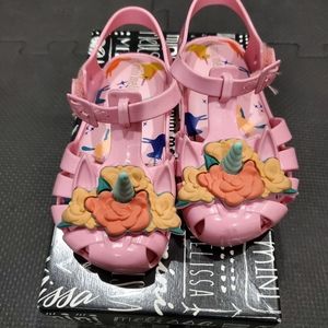 Mini Melissa Aranha + Fabula Unicorn Sandals Sz 8